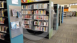 Public library in Canada. Inside view
